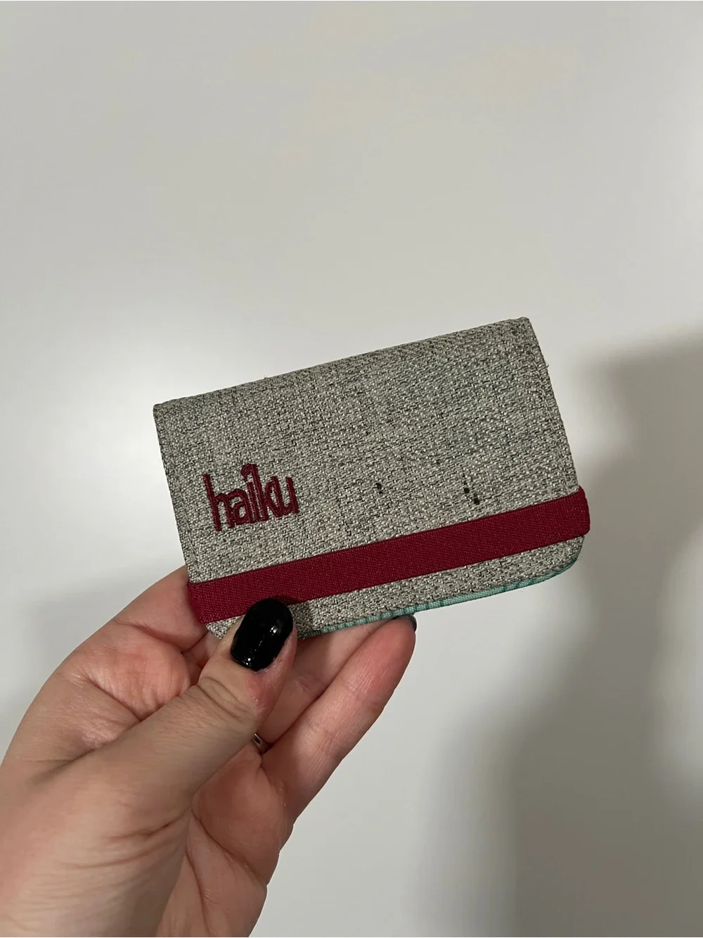 Haiku Card Holder RFID Shielded Elastic Strap Folding Flax Cotton